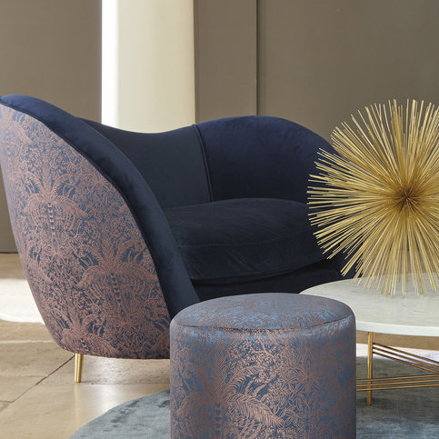 Leopardo Midnight/Copper Fabric by Clarke & Clarke 