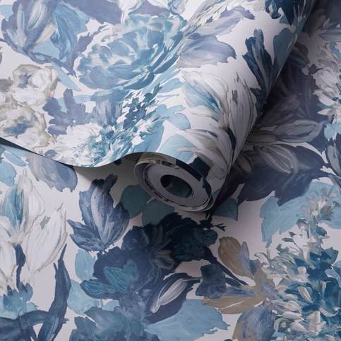 Lilum Denim/Ivory Wallcovering by Clarke & Clarke 