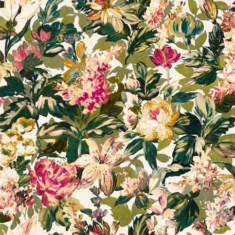 Lilum Olive/Raspberry Wallcovering by Clarke & Clarke 