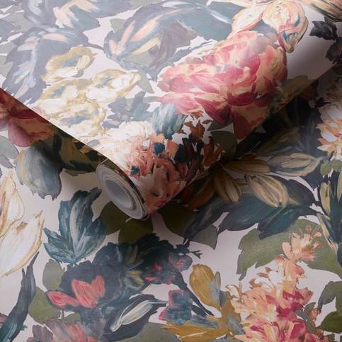 Lilum Olive/Raspberry Wallcovering by Clarke & Clarke 