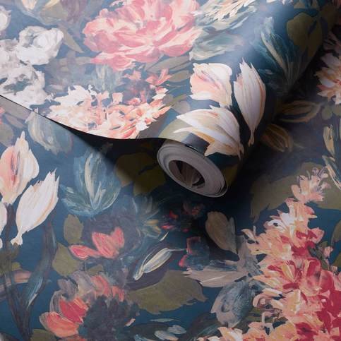 Lilum Peacock Wallcovering by Clarke & Clarke 