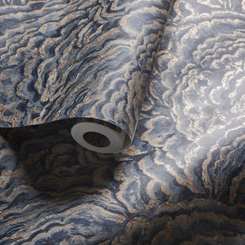 Lumino Midnight/Copper Wallcovering by Clarke & Clarke