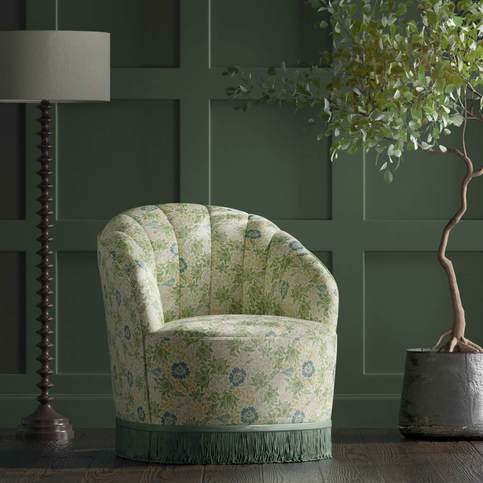 Mallow Apple/Linen Fabric by Clarke & Clarke 