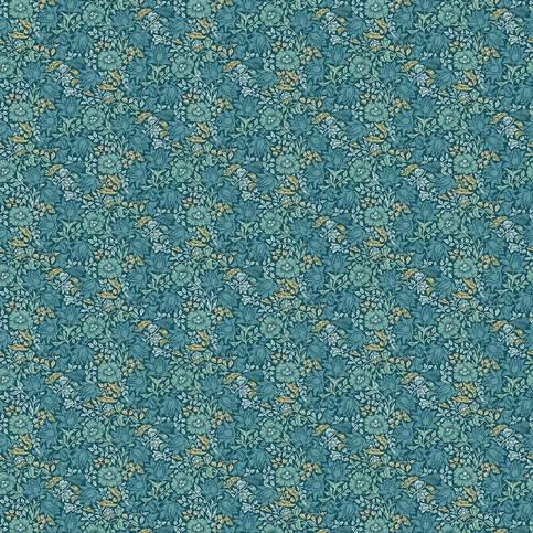 Mallow Teal Fabric by Clarke & Clarke 