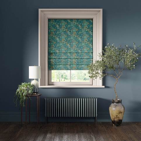 Mallow Teal Fabric by Clarke & Clarke 