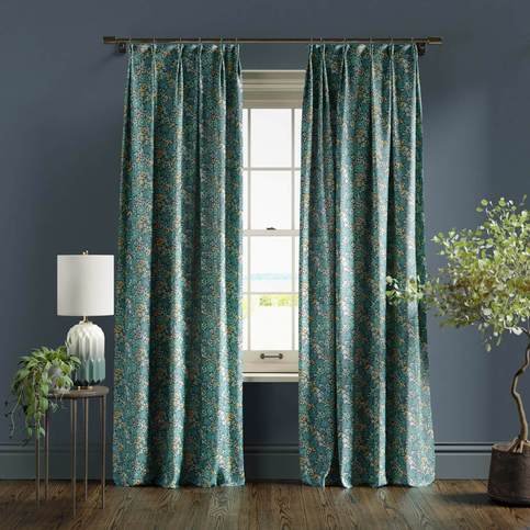 Mallow Teal Fabric by Clarke & Clarke 