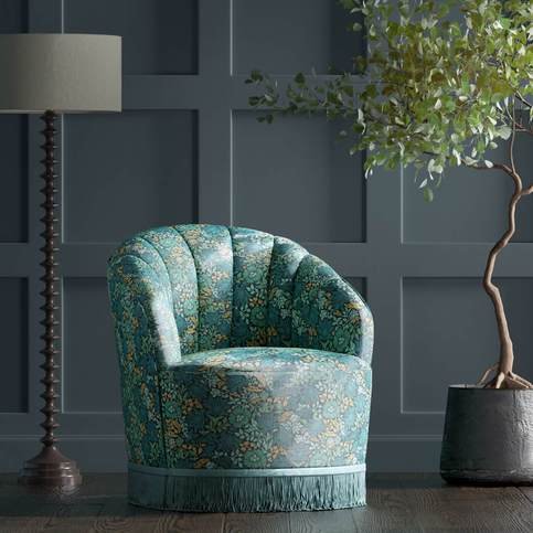 Mallow Teal Fabric by Clarke & Clarke 