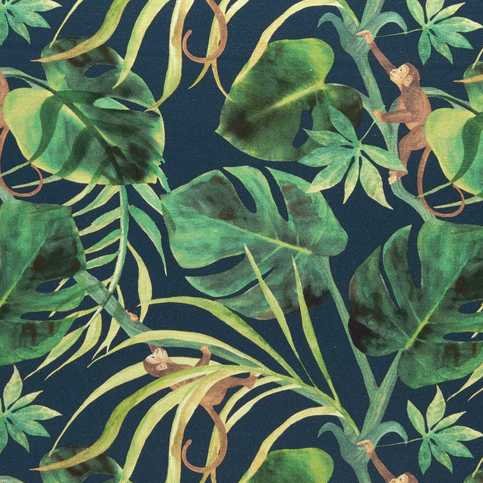 Monkey Business Indigo Fabric by Clarke & Clarke 