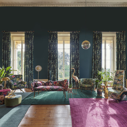 Monkey Business Indigo Fabric by Clarke & Clarke 