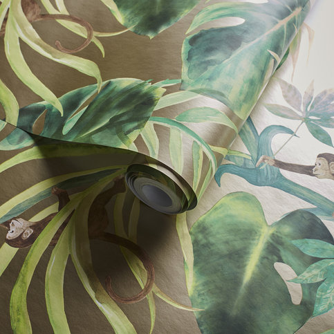 Monkey Business Gilver Wallcovering by Clarke & Clarke