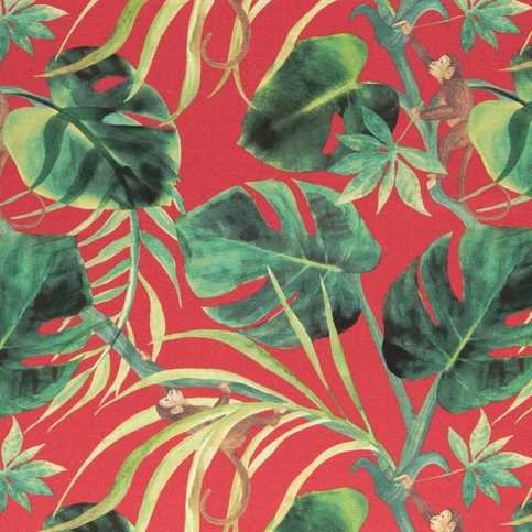 Monkey Business Rouge Fabric by Clarke & Clarke 