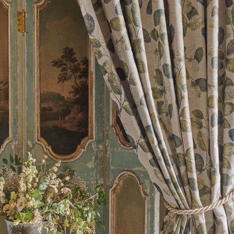 Northia Olive/Peacock Fabric by Clarke & Clarke 