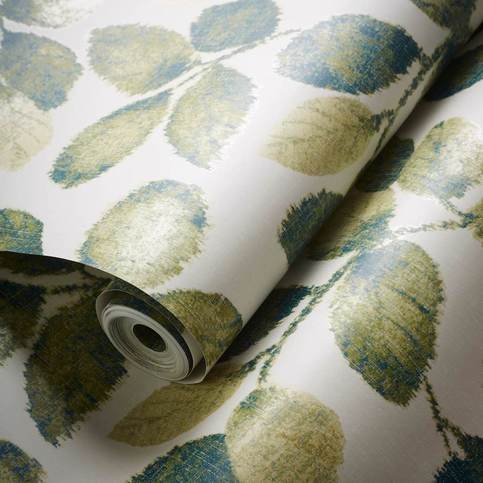 Northia Olive/Peacock Wallcovering by Clarke & Clarke 