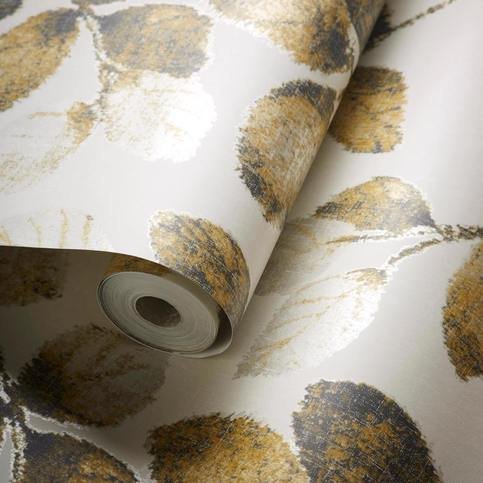 Northia Pewter/Gold Wallcovering by Clarke & Clarke 