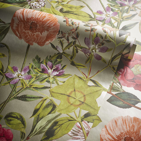 Passiflora Mulberry/Gilver Wallcovering by Clarke & Clarke