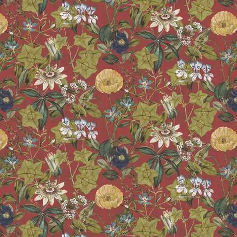 Passiflora Rouge Velvet Fabric by Clarke & Clarke 