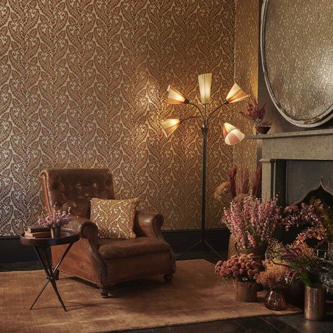Regale Russet/Gilver Wallcovering by Clarke & Clarke 