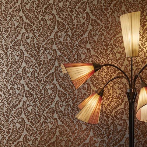 Regale Russet/Gilver Wallcovering by Clarke & Clarke 