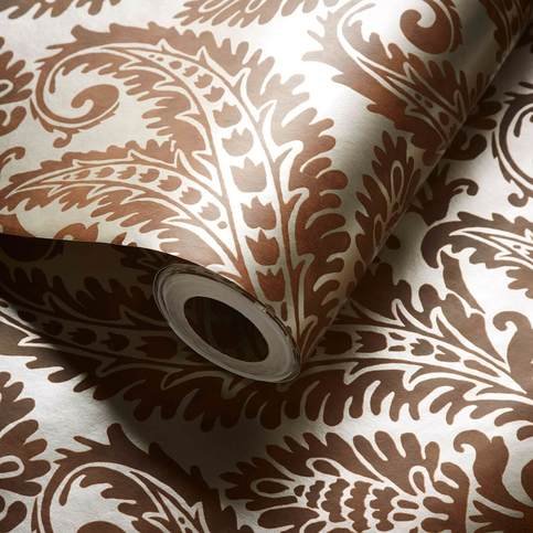 Regale Russet/Gilver Wallcovering by Clarke & Clarke 