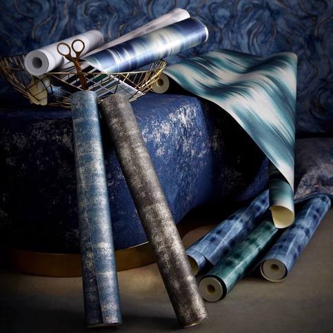 Sontuoso Midnight Wallcovering by Clarke & Clarke 