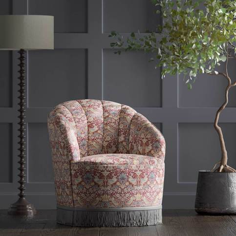Strawberry Thief Plum Fabric by Clarke & Clarke 