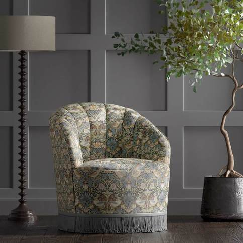 Strawberry Thief Slate/Bush Fabric by Clarke & Clarke 