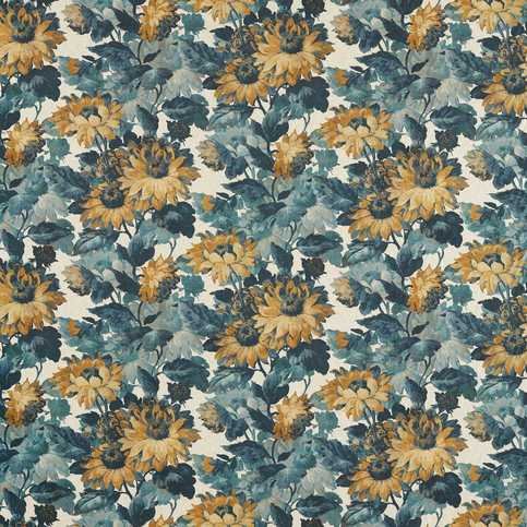 Sunforest Denim/Linen Fabric by Clarke & Clarke 