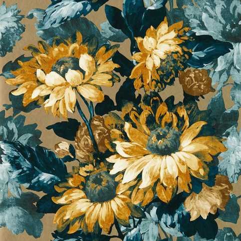 Sunforest Gilver/Denim Wallcovering by Clarke & Clarke 