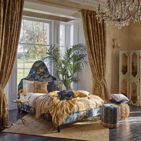 Sunforest Ochre Fabric by Clarke & Clarke 