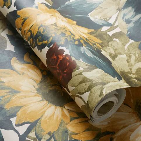 Sunforest Olive/Russet Wallcovering by Clarke & Clarke 