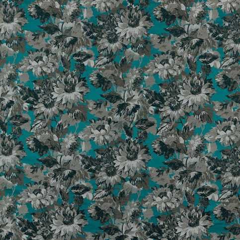 Sunforest Peacock Fabric by Clarke & Clarke 