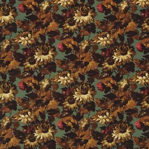Sunforest Sage/Russet Fabric by Clarke & Clarke 