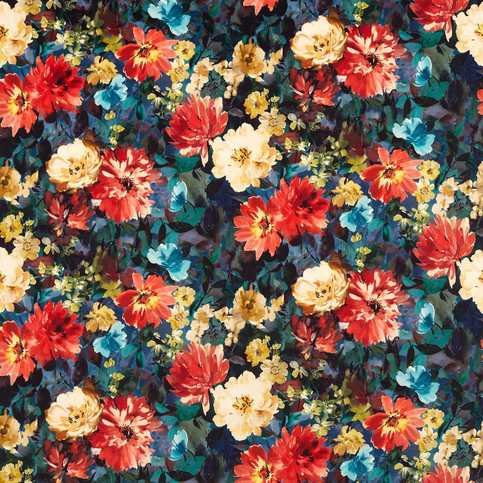 Tahiti Midnight Fabric by Clarke & Clarke 