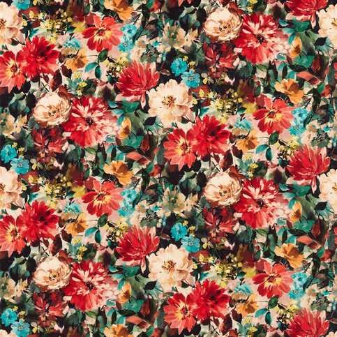 Tahiti Rouge Fabric by Clarke & Clarke 