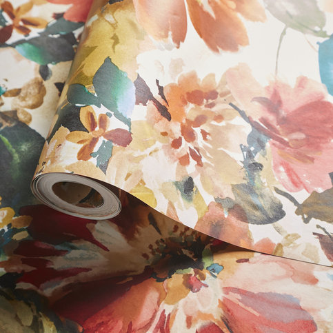 Tahiti Rouge Wallcovering by Clarke & Clarke