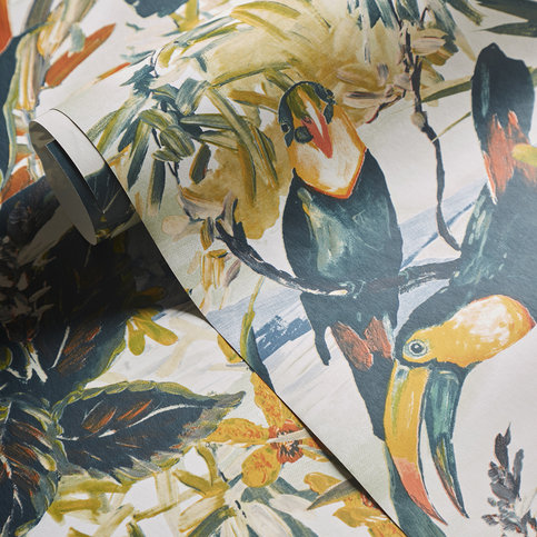 Toucan Antique Wallcovering by Clarke & Clarke