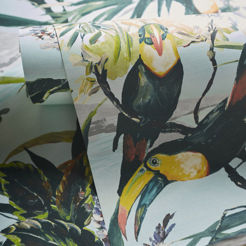 Toucan Sky Wallcovering by Clarke & Clarke