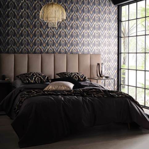 Velluto Noir Wallcovering by Clarke & Clarke 