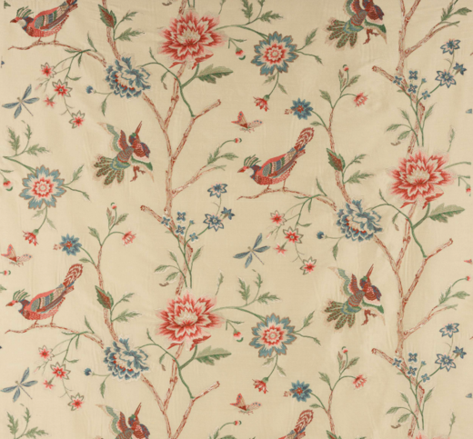 Olivia Silk Red/Green by Colefax and Fowler