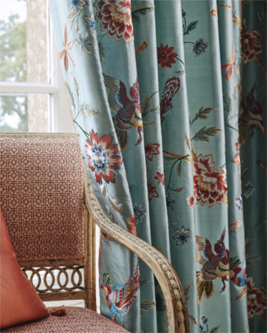 Olivia Silk Teal by Colefax and Fowler