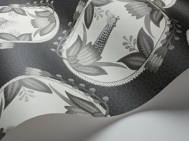 Ardmore Cameos Black and White Wallcovering by Cole & Son 