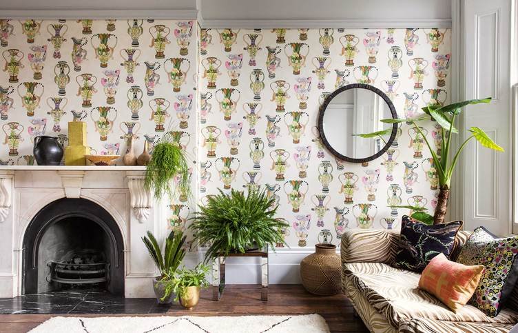 Khulu Vases Cream Wallcovering by Cole & Son 