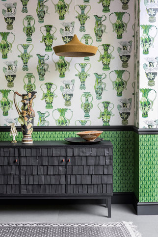 Khulu Vases Green Wallcovering by Cole & Son 