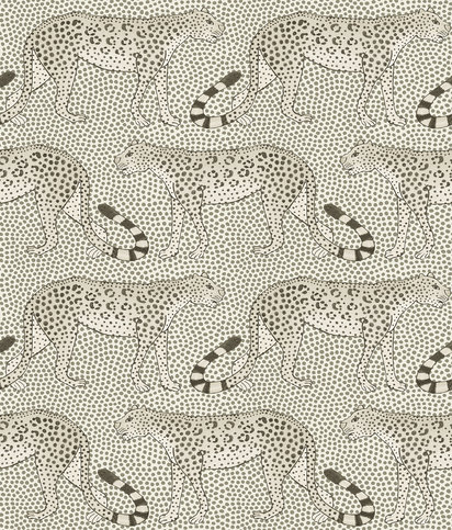 Leopard Walk Black and White Wallcovering by Cole & Son 