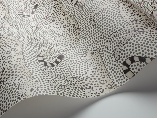 Leopard Walk Black and White Wallcovering by Cole & Son 