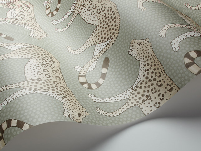 Leopard Walk Olive Wallcovering by Cole & Son 