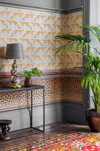 Leopard Walk Sand Wallcovering by Cole & Son 
