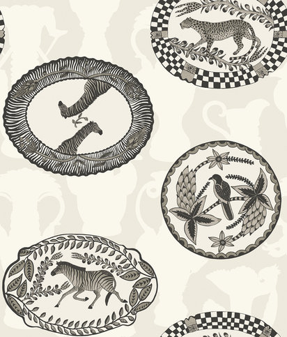 Matrinah Black and White Wallcovering by Cole & Son 
