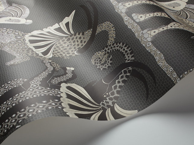 Safari Dance Black and White Wallcovering by Cole & Son 