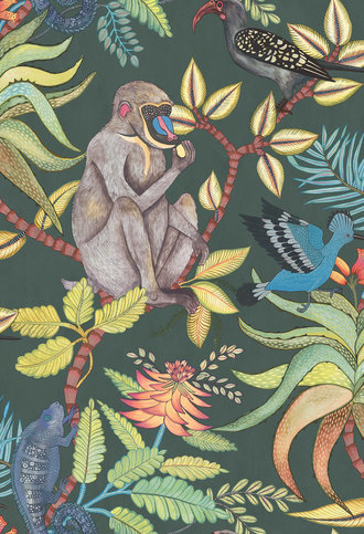 Savuti Dark Petrol  Wallcovering by Cole & Son 
